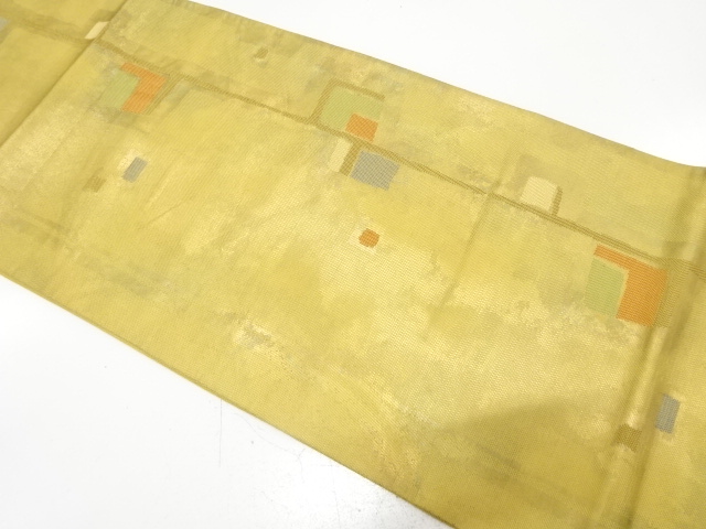 JAPANESE KIMONO / ANTIQUE FUKURO OBI / SILK / WOVEN ABSTRACT